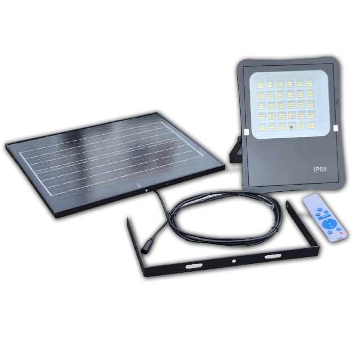 Prémium Napelemes LED reflektor 25W, 2200 lumen, 6000K, 20 Ah akkumulátorral, távirányítóval, alkonykapcsolóval