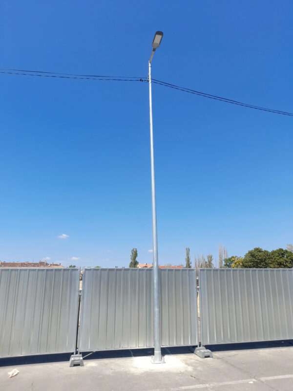 Horganyzott acél lámpaoszlop 8 méter+ 100W LED utcai világítás+alapvasalat szett - Image 3