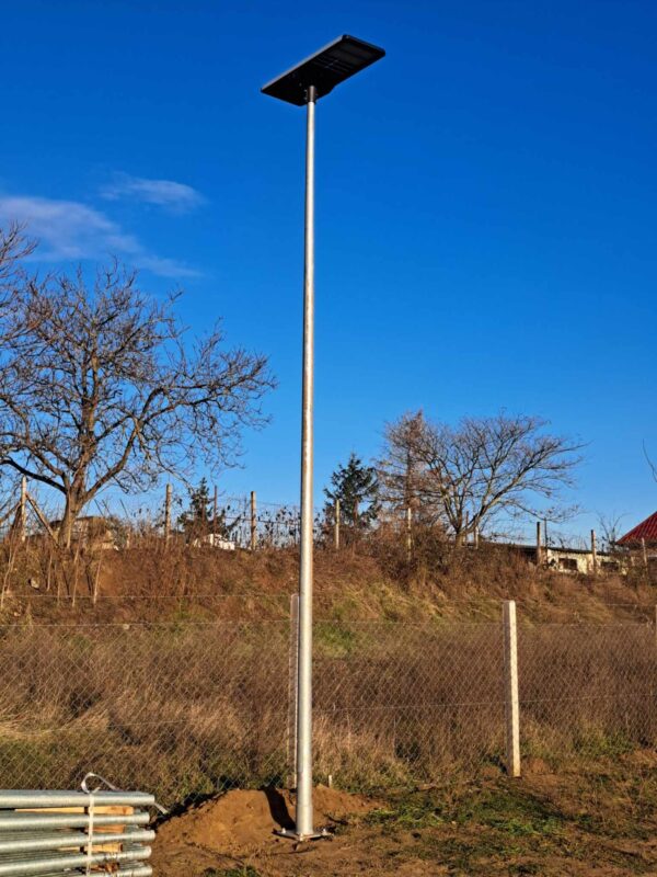 Horganyzott acél lámpaoszlop 6 méter+ 60W napelemes Prémium LED MK.2.0 utcai világítás szett - Image 3