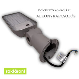 Samsung chip LED 50W Alkonykapcsolós utcai világítás dönthető konzollal