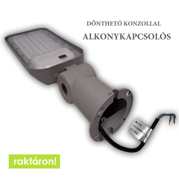 Samsung chip LED 50W Alkonykapcsolós utcai világítás dönthető konzollal